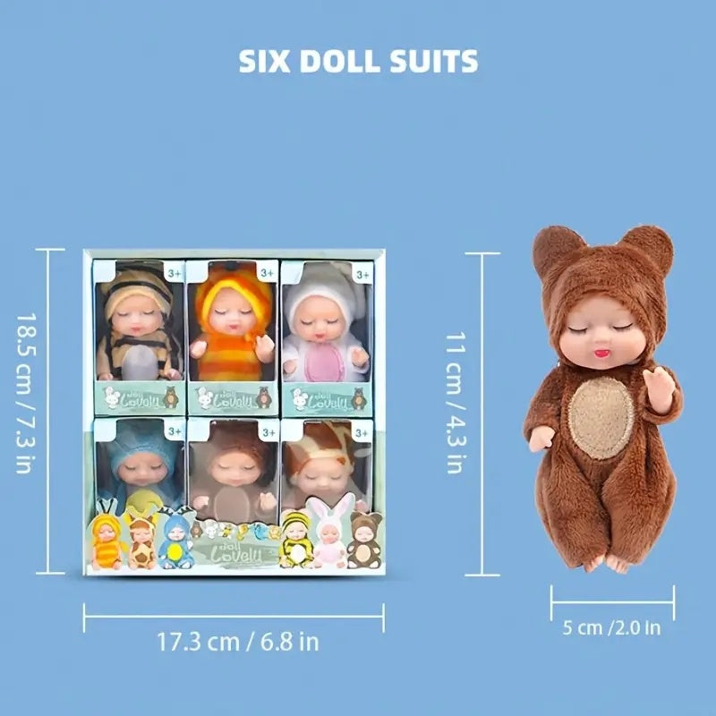 Coffret cadeau 6 poupées princesses, cadeau idéal pour un anniversaire, des fêtes, Noël ou Halloween.