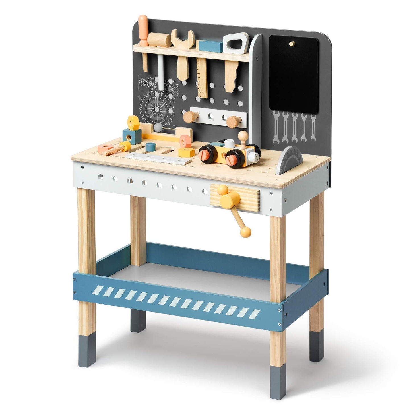 ROBOTIME Banc à outils en bois pour enfants, jouet, atelier, avec ensemble d'outils