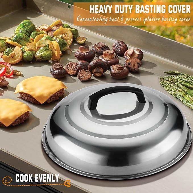 Kit 27 accessoires plancha & BBQ – Spatules pro, cloche à fromage & presse à burger