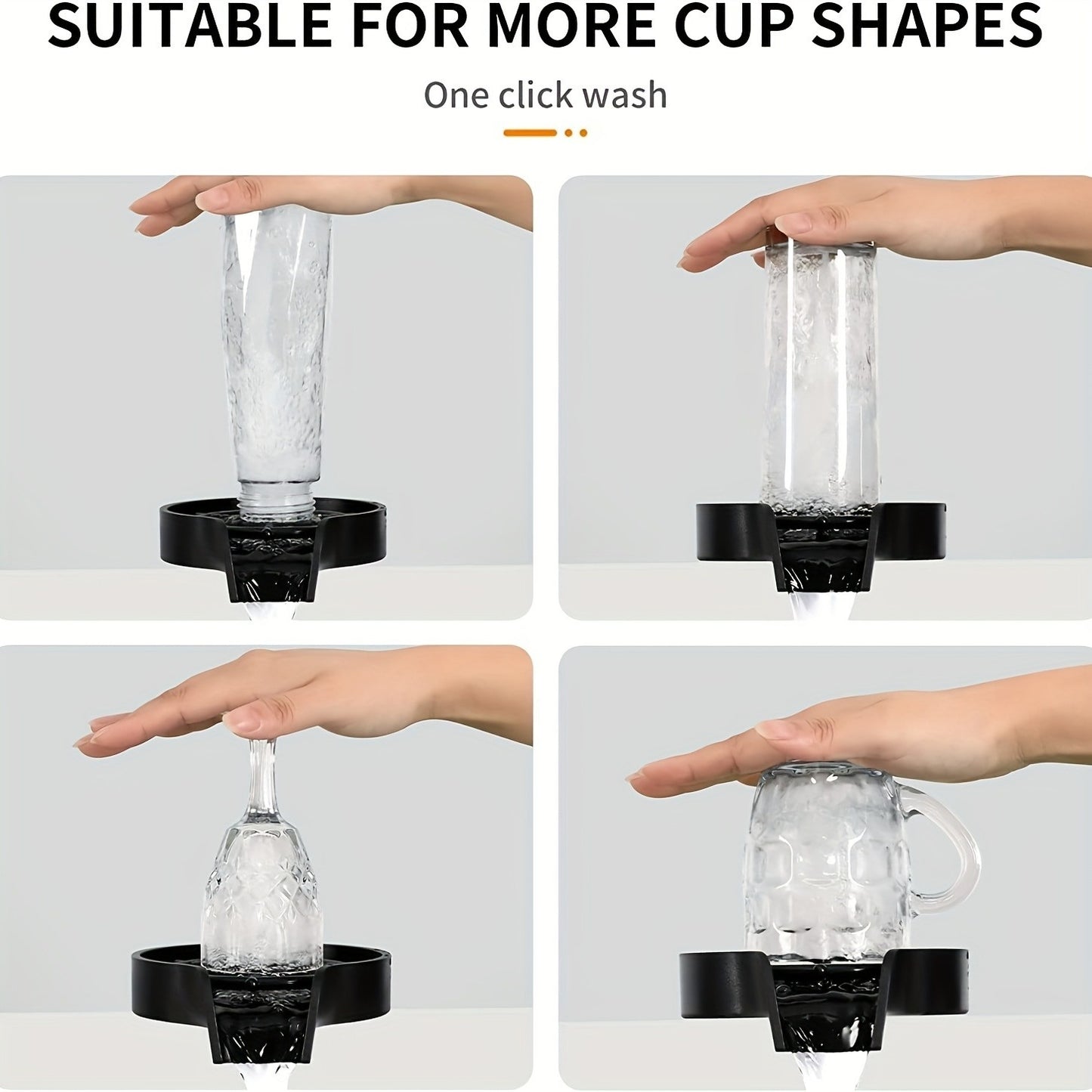 Kit de nettoyage automatique de verres à pression manuelle, avec tuyau de raccordement, idéal pour bars, restaurants et usage domestique.