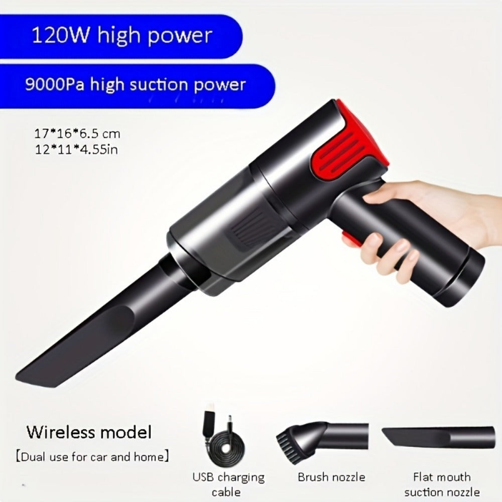 Aspirateur de voiture sans fil, rechargeable en USB, portable et multifonction, idéal pour maison, bureau, voiture ou bureau.