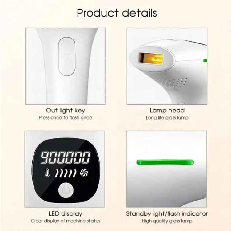Épilateur laser professionnel IPL, épilation du corps, du maillot, des jambes, 900 000 flashs, 5 niveaux, épilateur électrique indolore