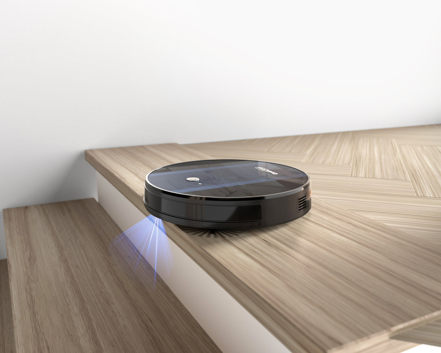 Aspirateur robot Geek Smart G6 Plus, ultra-fin, aspiration 1800 Pa, recharge automatique, Wi-Fi et application mobile, idéal pour sols durs et tapis.