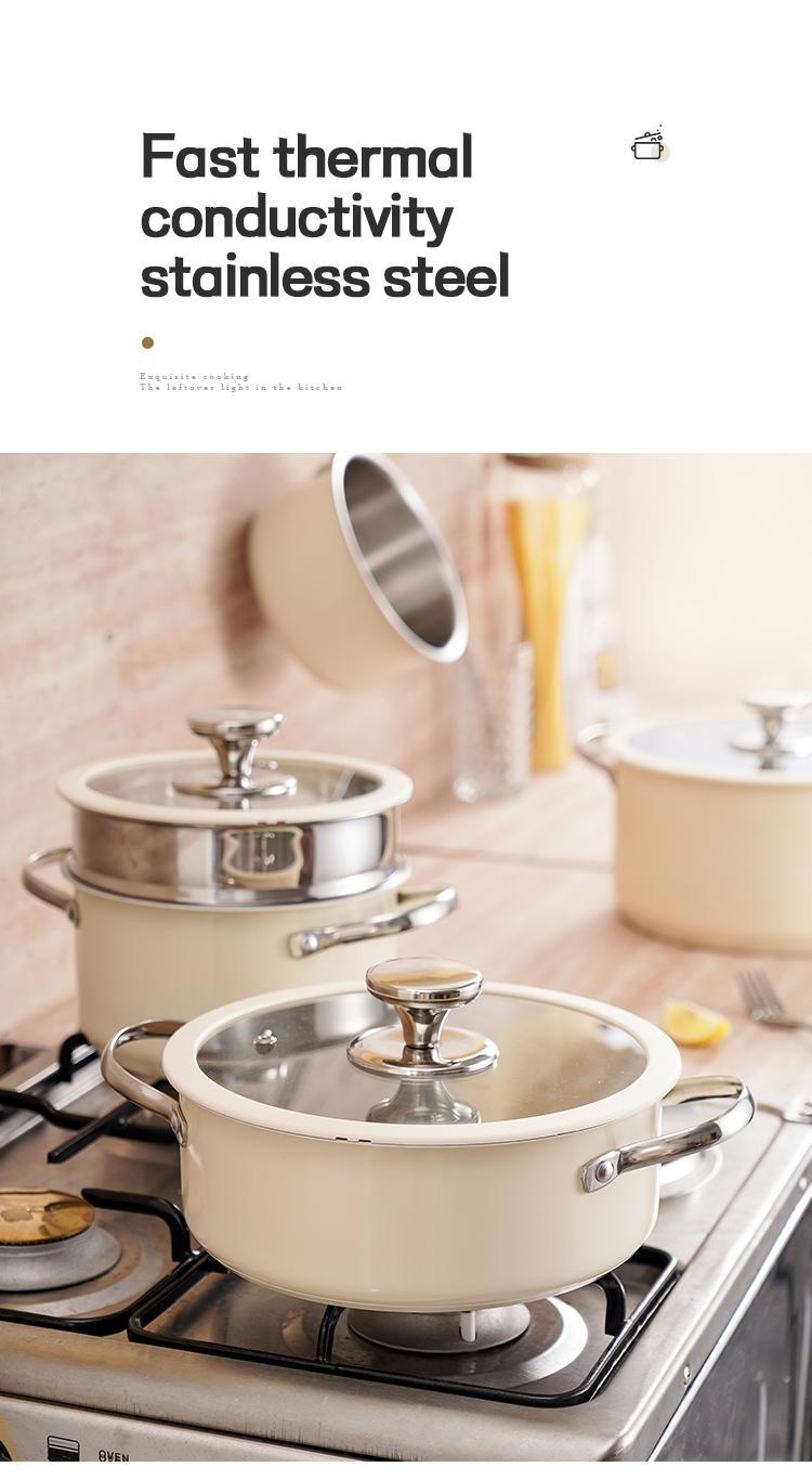 Set de 4 casseroles en acier inoxydable – Résistantes & élégantes