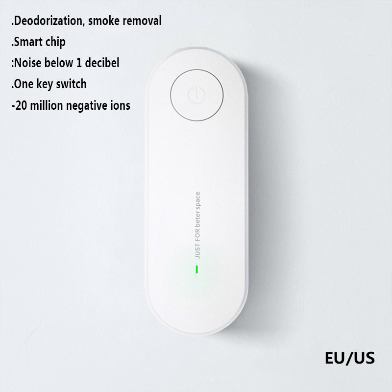 Mini purificateur d'air portable, purificateur d'air à anions, assainisseur d'air, ioniseur, nettoyeur de poussière, éliminateur de fumée de cigarette, déodorant pour toilettes