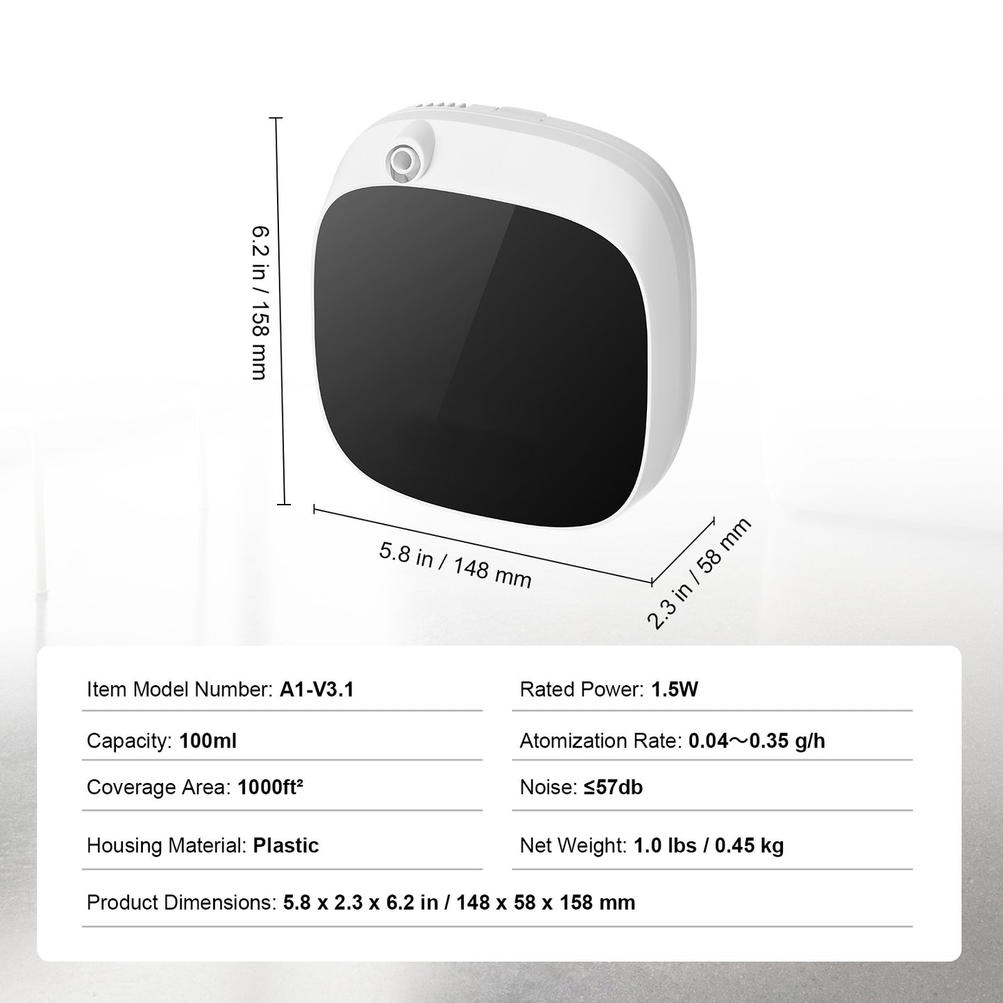 VEVOR Diffuseur d'huiles essentielles intelligent sans eau, alimenté par USB et batterie, pour la maison, le salon, la salle de bain et le spa.