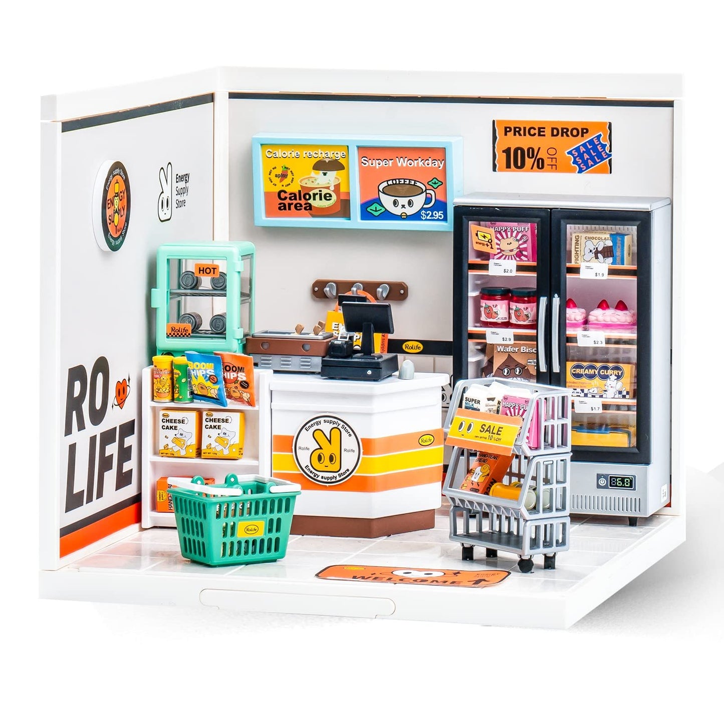 Rolife Super Store Kits de construction en plastique pour cadeaux de Noël, maison miniature à monter soi-même
