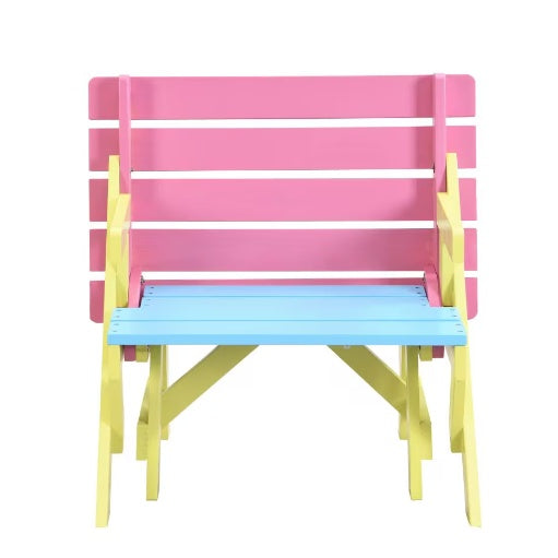 Fauteuil multifonctionnel pour enfant, table et 2 bancs