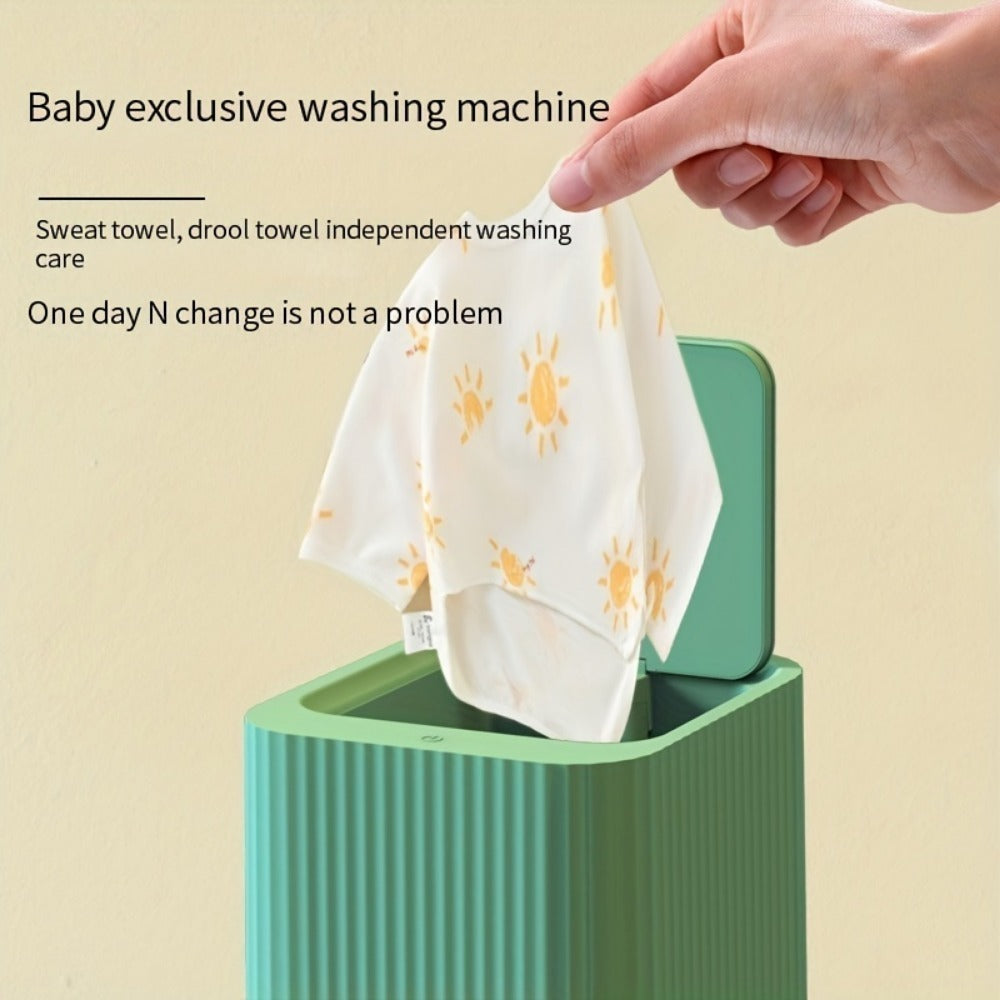 Mini machine à laver automatique, idéale pour vêtements de bébé, sous-vêtements, chaussettes et usage en dortoir.