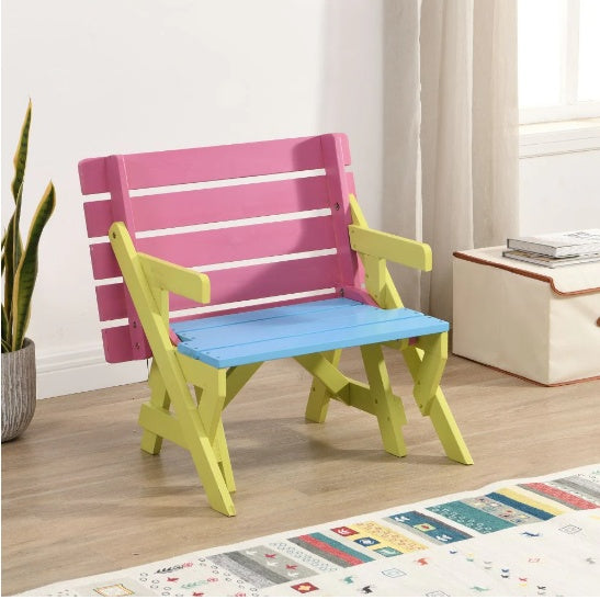 Fauteuil multifonctionnel pour enfant, table et 2 bancs