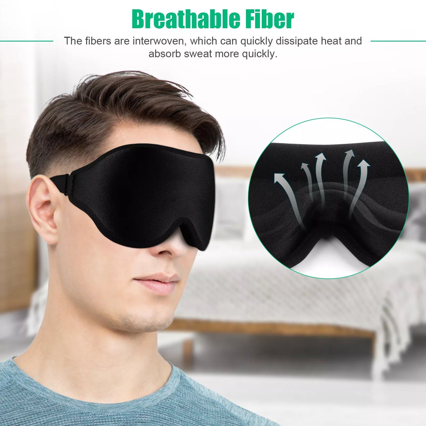 Masque de voyage 3D en soie pour les yeux, doux et rembourré, idéal pour dormir, se détendre, bandeau pour les yeux, pour hommes et femmes
