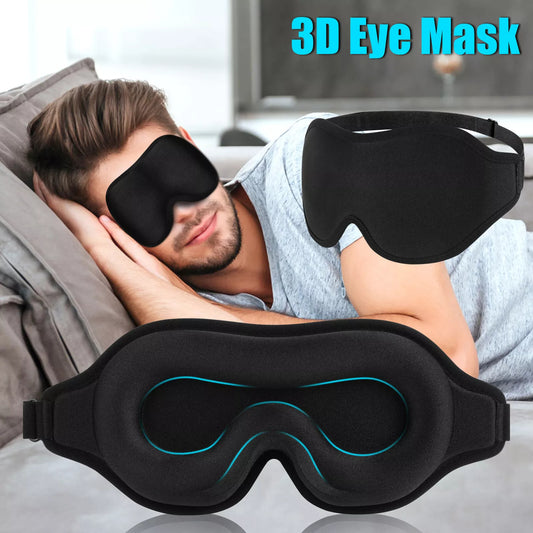 Masque de voyage 3D en soie pour les yeux, doux et rembourré, idéal pour dormir, se détendre, bandeau pour les yeux, pour hommes et femmes