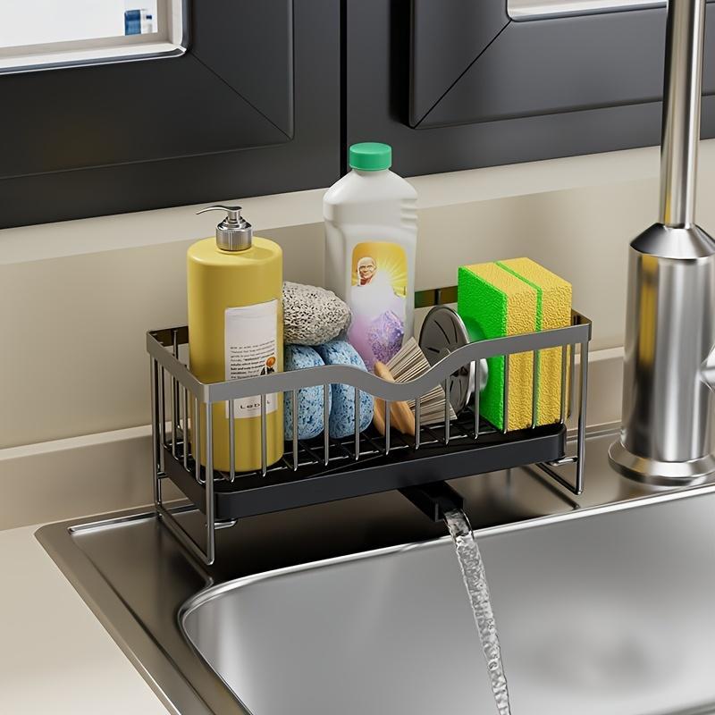 Étagère murale multifonction de cuisine – Support en acier carbone multi-niveaux pour produits de nettoyage