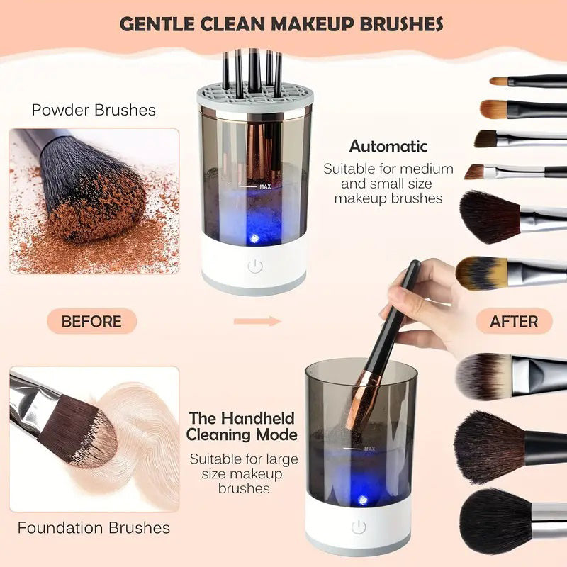 Nettoyeur de pinceaux de maquillage, machine à laver rotative automatique, portable, électrique, pour pinceaux de maquillage