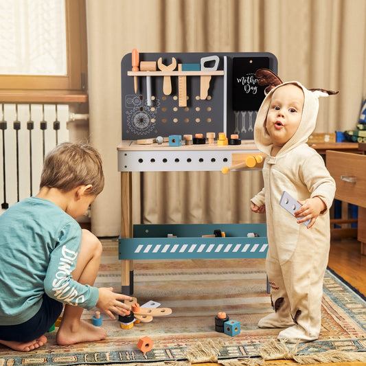 ROBOTIME Banc à outils en bois pour enfants, jouet, atelier, avec ensemble d'outils