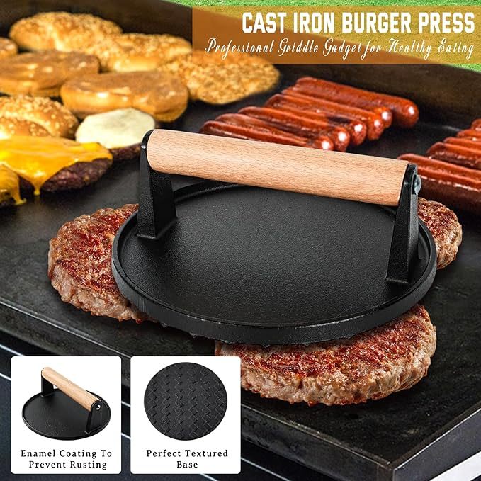 Kit 27 accessoires plancha & BBQ – Spatules pro, cloche à fromage & presse à burger