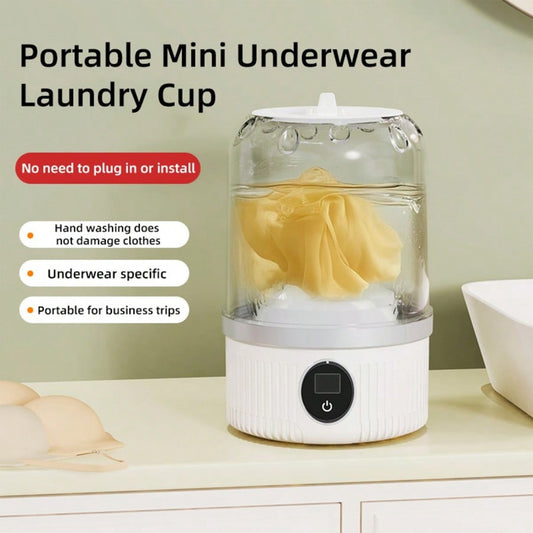Mini machine à laver portable et pliable, rechargeable USB, idéale en voyage pour vêtements de bébé, sous-vêtements et chaussettes.
