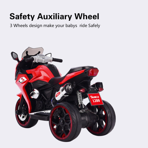 Moto électrique 12 V pour enfants, moto électrique à trois roues, jouets électriques pour enfants, motos à batterie rechargeables à 3 roues