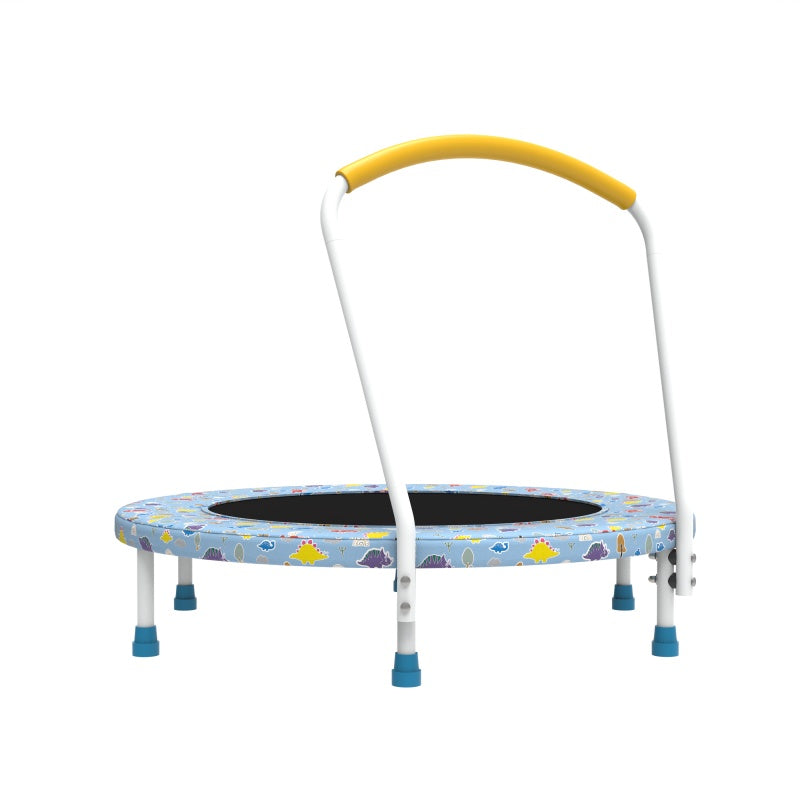 Mini trampoline de 91 cm, adapté aux enfants de 1 à 6 ans, avec poignées intérieures et extérieures pour le jeu des enfants.
