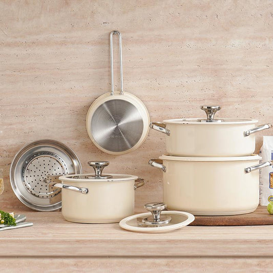 Set de 4 casseroles en acier inoxydable – Résistantes & élégantes