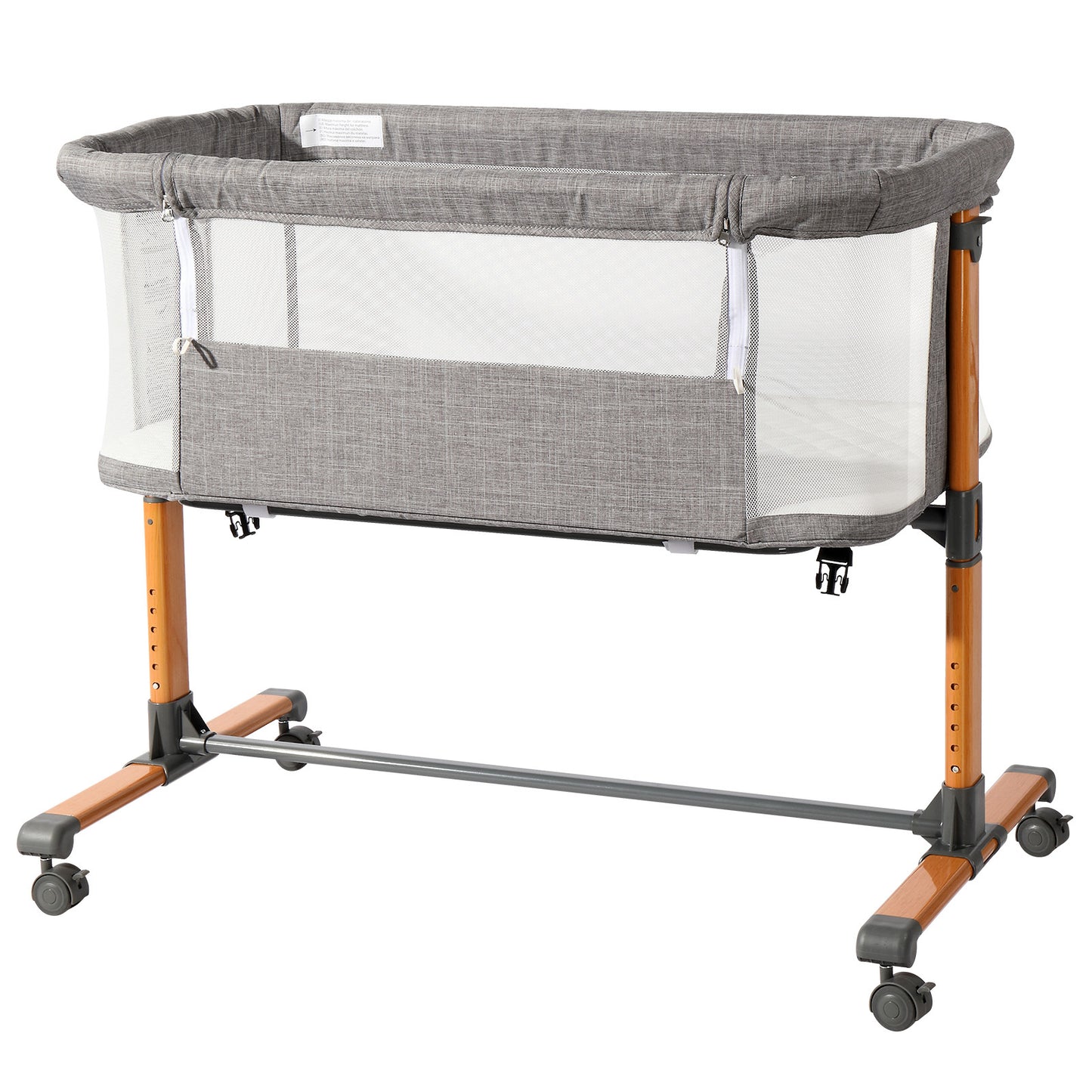Berceau en tissu cationique crypté 150D, gris, pour bébé