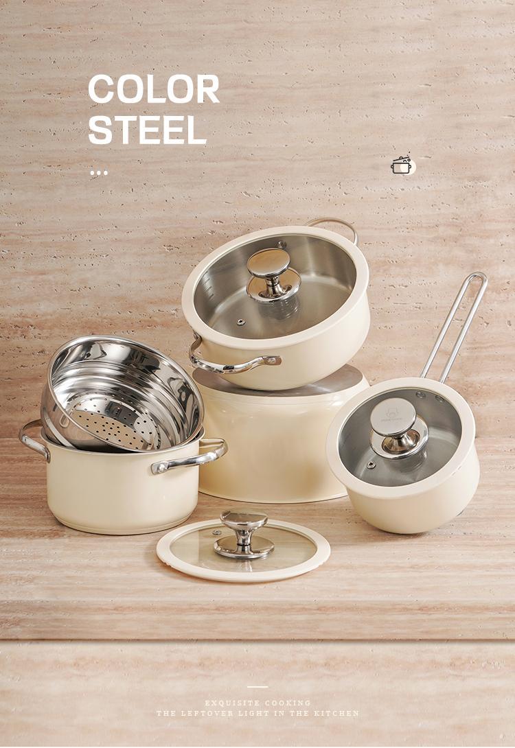 Set de 4 casseroles en acier inoxydable – Résistantes & élégantes