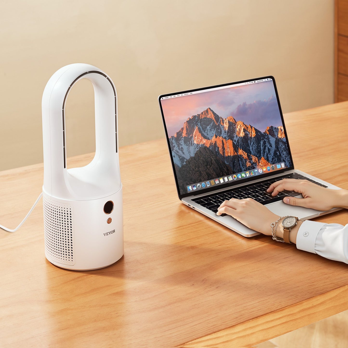Ventilateur de bureau portable sans pales, silencieux, 6 vitesses, pour chambre et bureau
