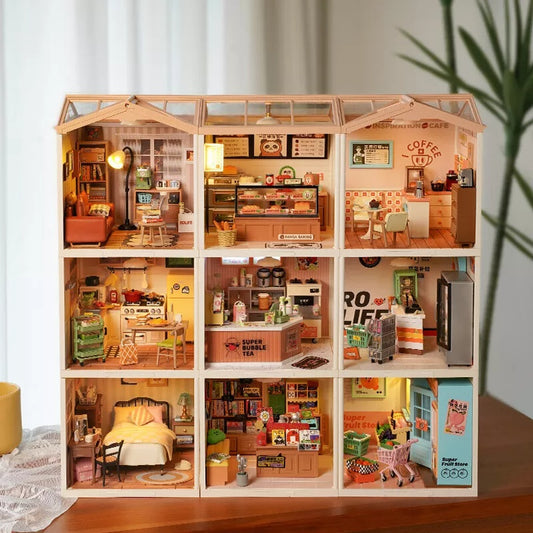 Rolife Super Store Kits de construction en plastique pour cadeaux de Noël, maison miniature à monter soi-même