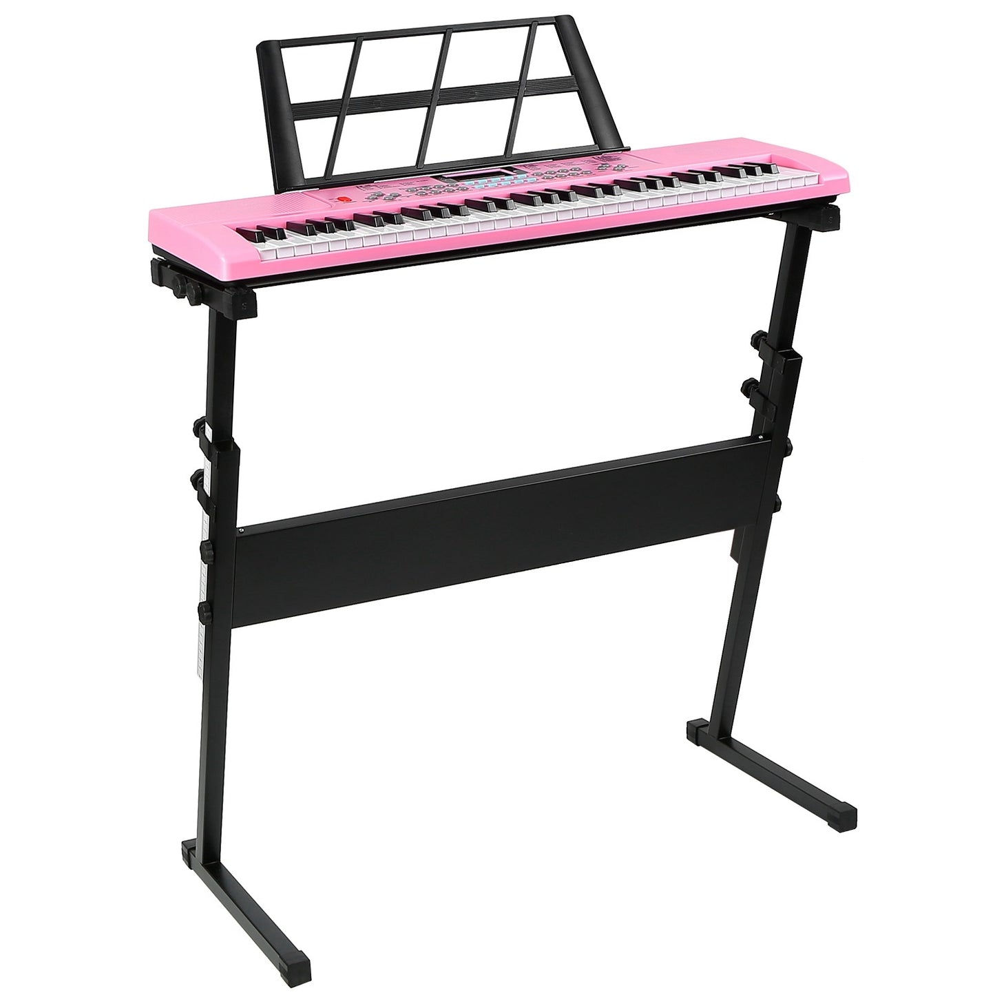 Clavier électronique numérique 61 touches, instrument de musique électrique, clavier d'apprentissage pour enfants avec microphone sur pied pour débutants