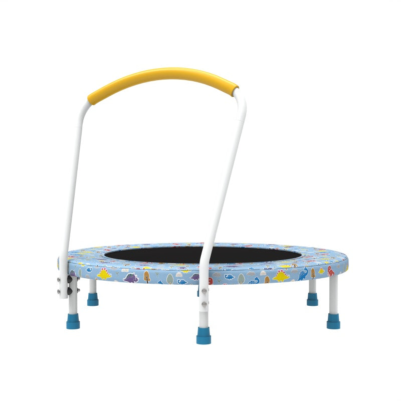 Mini trampoline de 91 cm, adapté aux enfants de 1 à 6 ans, avec poignées intérieures et extérieures pour le jeu des enfants.