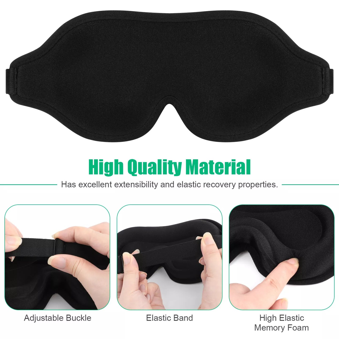 Masque de voyage 3D en soie pour les yeux, doux et rembourré, idéal pour dormir, se détendre, bandeau pour les yeux, pour hommes et femmes