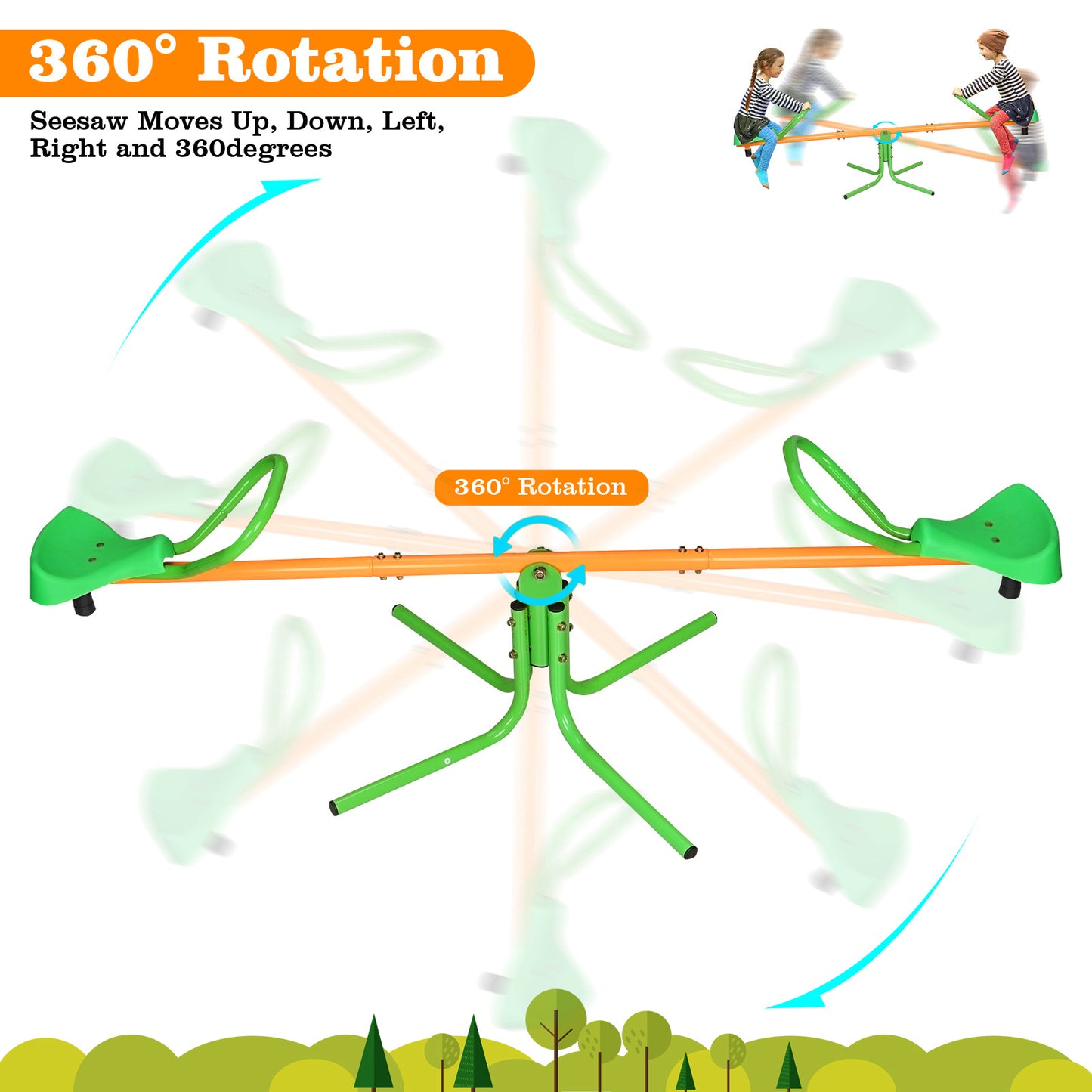 Balançoire rotative à 360 degrés pour enfants en plein air