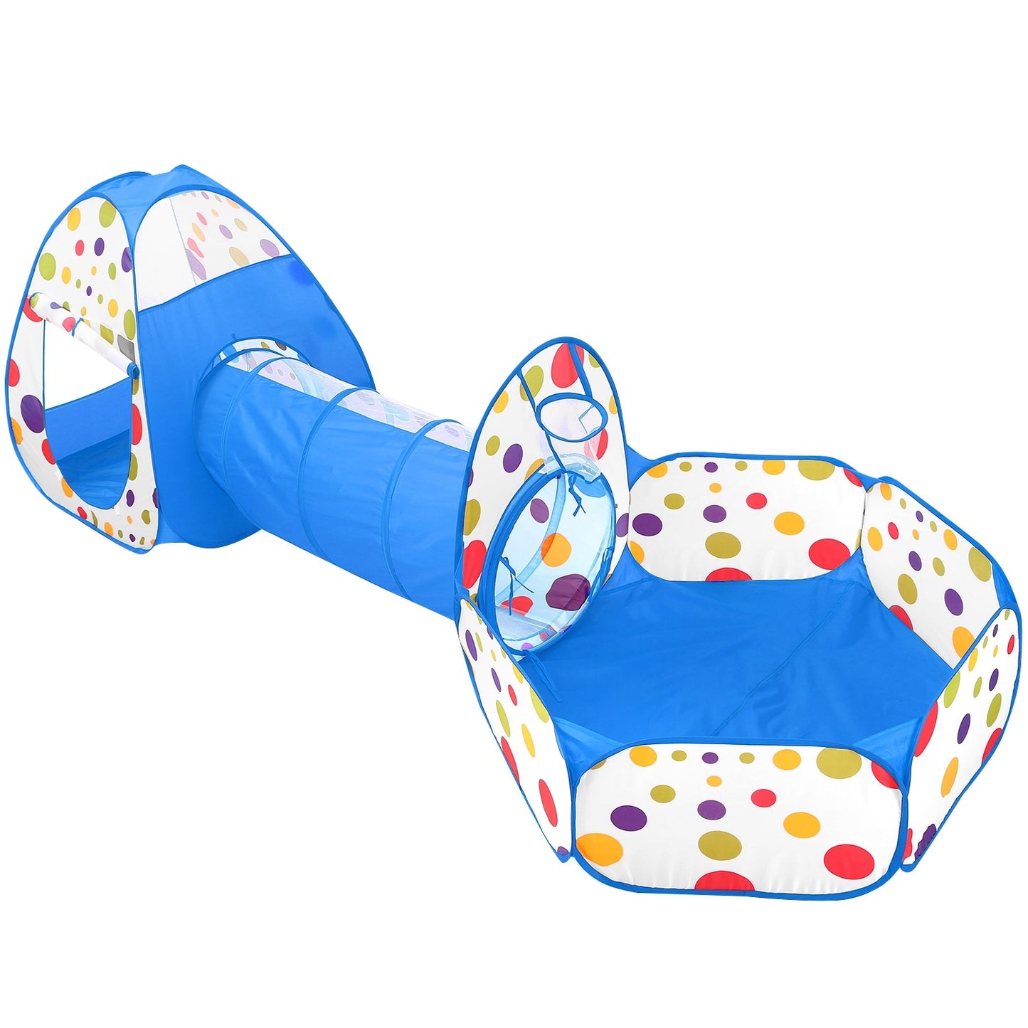 Tente tunnel rampante 3 en 1 pour enfants, tente de jeu avec sac de rangement pour l'intérieur et l'extérieur, balles de voyage non incluses