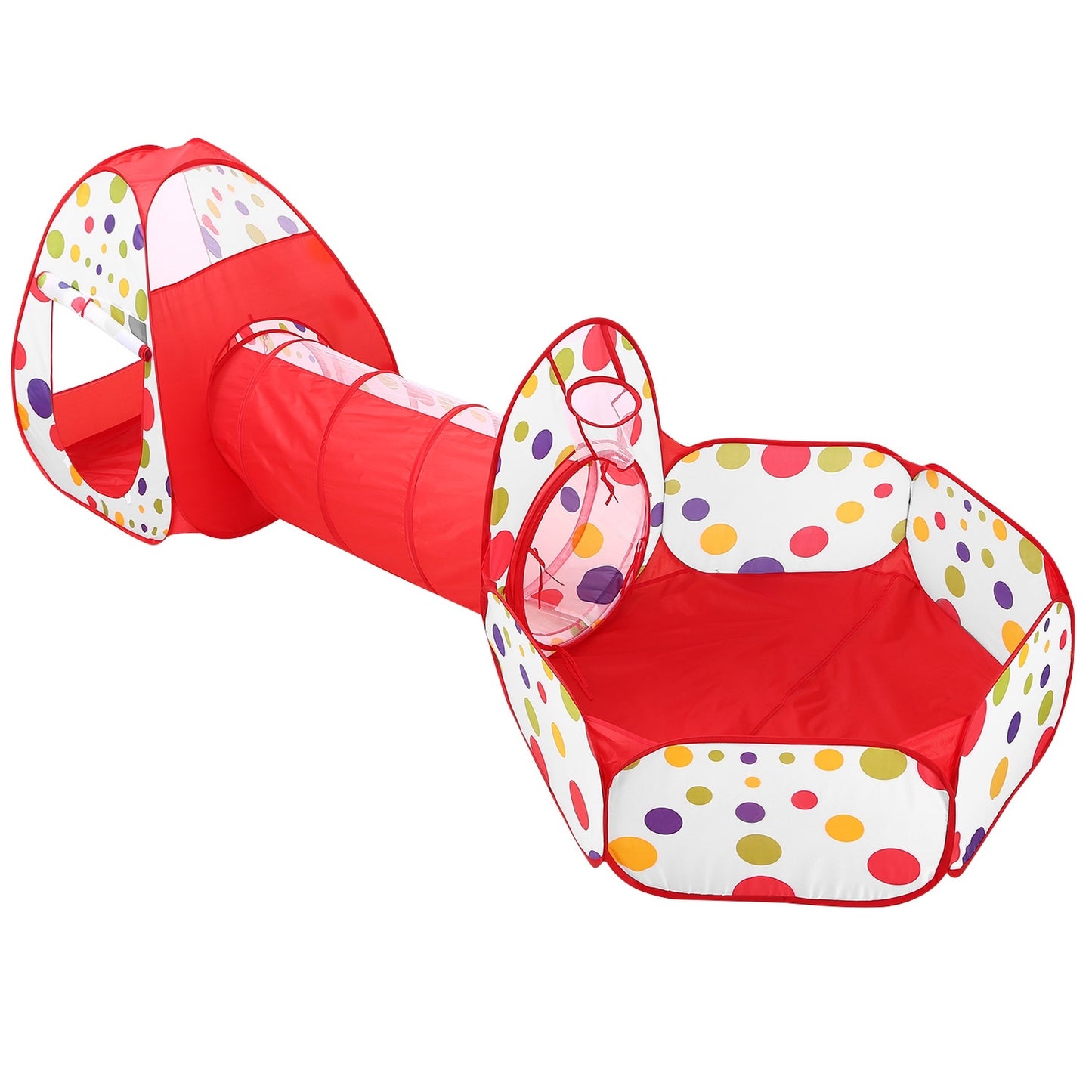 Tente tunnel rampante 3 en 1 pour enfants, tente de jeu avec sac de rangement pour l'intérieur et l'extérieur, balles de voyage non incluses