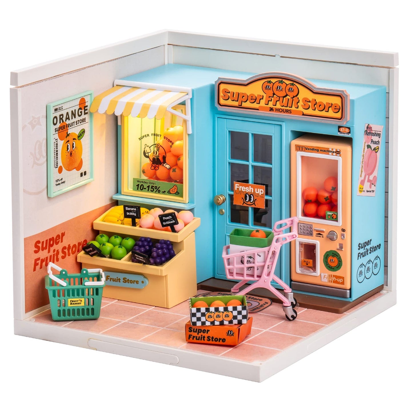Rolife Super Store Kits de construction en plastique pour cadeaux de Noël, maison miniature à monter soi-même