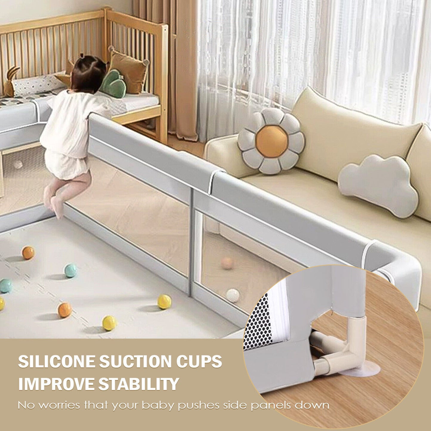 Parc pour bébé avec tapis, centre d'activités intérieur et extérieur, barrière pour bébé, tout-petits et bébés