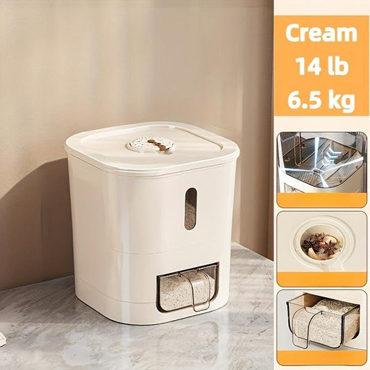 Distributeur automatique de riz – Grand conteneur hermétique anti-humidité & anti-insectes pour céréales, farine & nourriture pour animaux