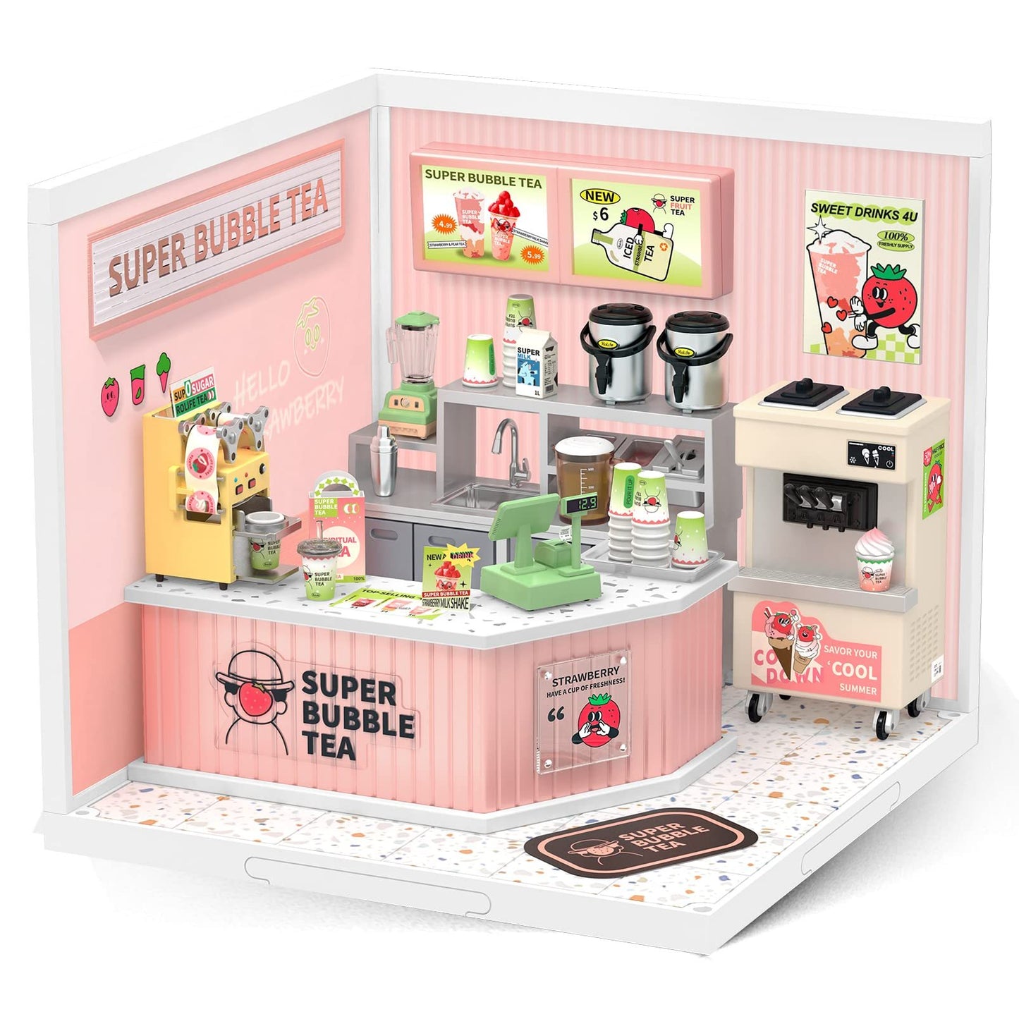 Rolife Super Store Kits de construction en plastique pour cadeaux de Noël, maison miniature à monter soi-même