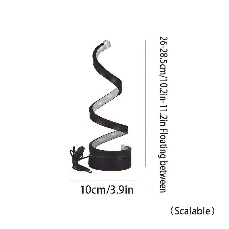 Veilleuse LED spirale créative à prise USB, intensité variable, 3 couleurs réglables, pour salon, bureau, table, chambre à coucher, chevet, décoration