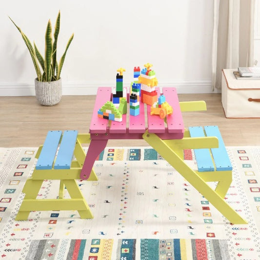 Fauteuil multifonctionnel pour enfant, table et 2 bancs