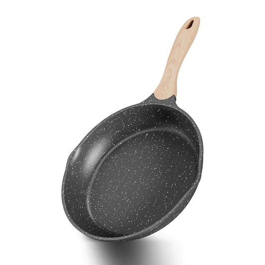Poêle antiadhésive 20 cm JEETEE – Revêtement pierre, poignée isolante, induction