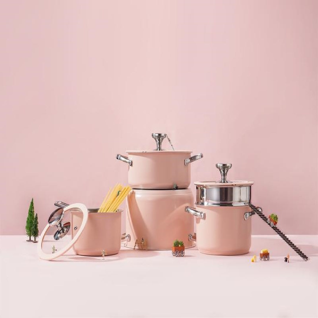 Set de 4 casseroles en acier inoxydable – Résistantes & élégantes