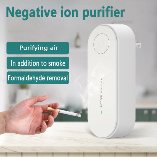 Mini purificateur d'air portable, purificateur d'air à anions, assainisseur d'air, ioniseur, nettoyeur de poussière, éliminateur de fumée de cigarette, déodorant pour toilettes