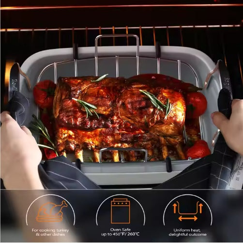 Plat à rôtir pour poulet résistant aux hautes températures – Plateau résistant à la chaleur pour cuisson et friture au four