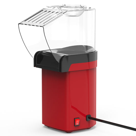 Machine à popcorn à air chaud avec doseur et réchauffe-beurre – 1200W, sans huile, facile à utiliser, capacité 8 tasses – Mini machine à popcorn pour la maison