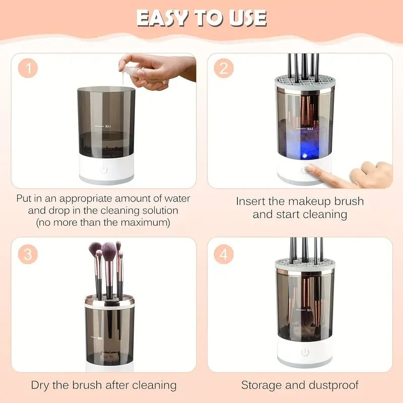 Nettoyeur de pinceaux de maquillage, machine à laver rotative automatique, portable, électrique, pour pinceaux de maquillage