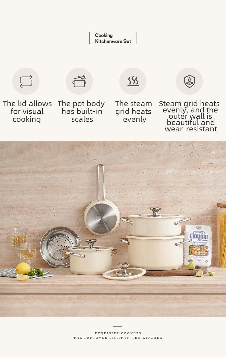 Set de 4 casseroles en acier inoxydable – Résistantes & élégantes