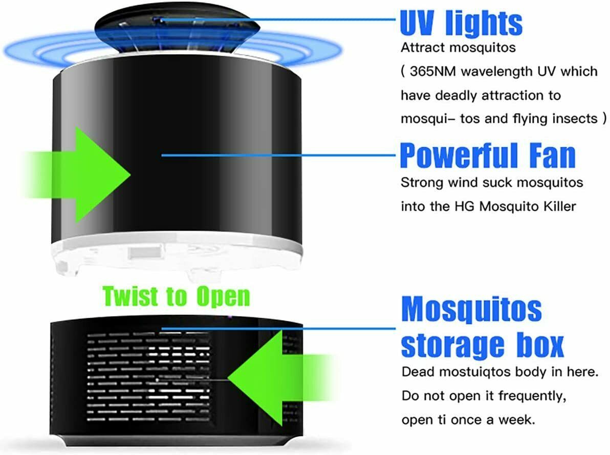 Lampe anti-moustiques électrique UV pour extérieur et intérieur, piège à insectes, USB