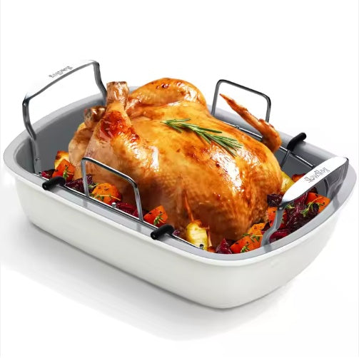 Plat à rôtir pour poulet résistant aux hautes températures – Plateau résistant à la chaleur pour cuisson et friture au four
